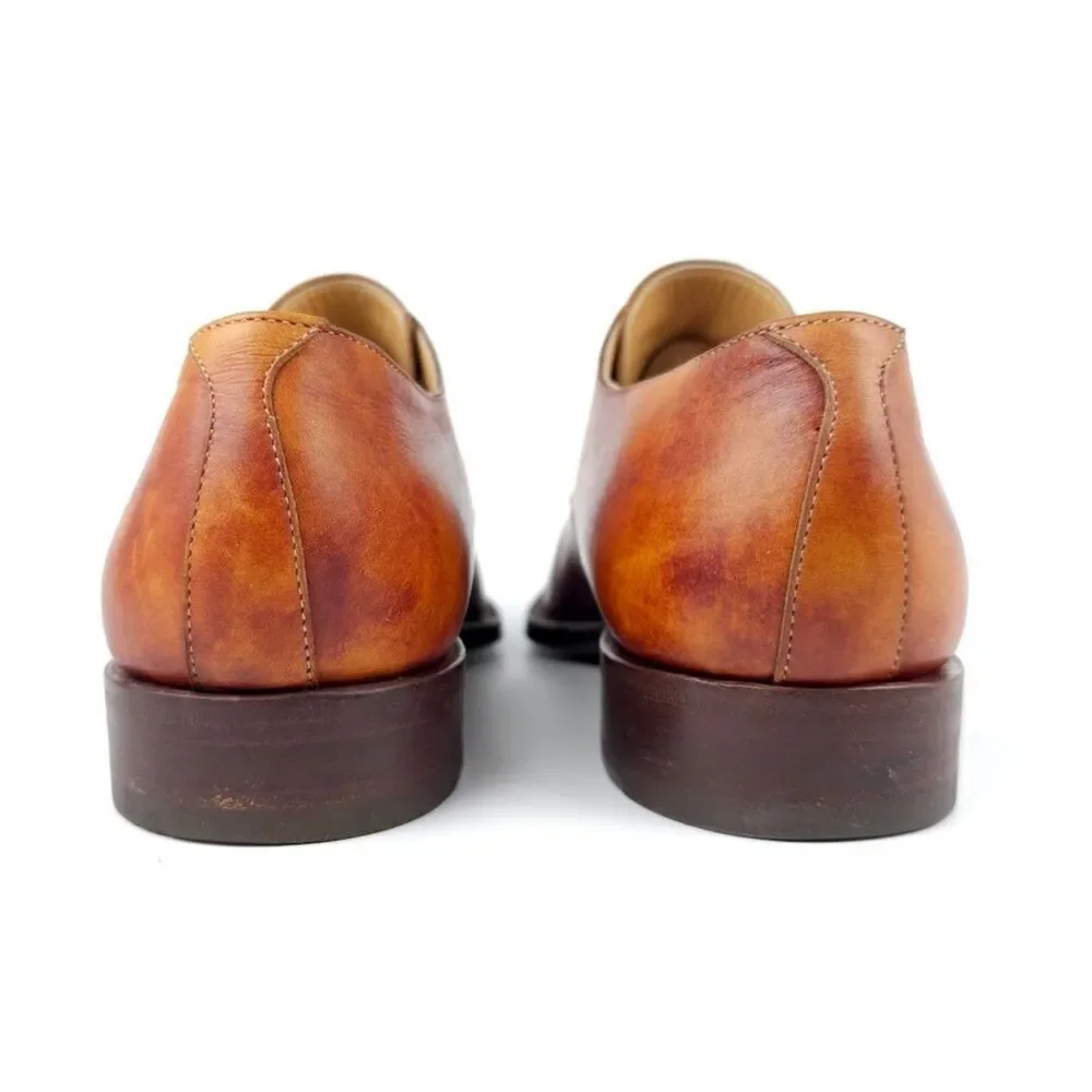 ROMANO MARTEGANI Brogue Oxfords Dress Shoe Leather Old Money Quiet Luxury Cognac